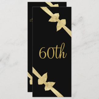 Elegante Imitats Gold Bows 60. Geburtstag Einladung