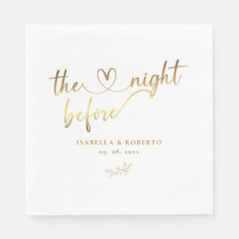 Elegante Imitats Gold Die Nacht vor der Hochzeit Serviette