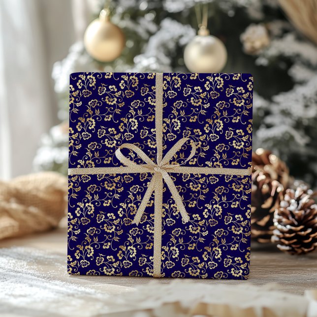 Elegante Imitats Gold Foil Muster Weihnachten Geschenkpapier (Elegant Faux Gold Foil Pattern Christmas Wrapping Paper)