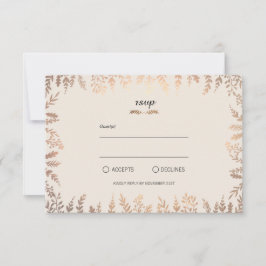 Elegante Imitats Gold Foliage RSVP Karte