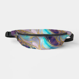 Elegante Imitats Gold mit Aquamarinem und Lila Opa Bauchtasche