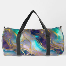 Elegante Imitats Gold mit Aquamarinem und Lila Opa Duffle Bag