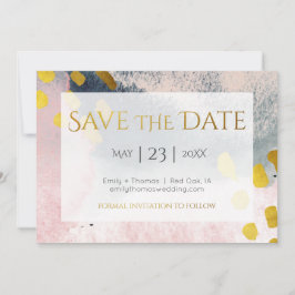 Elegante Imitats Gold und Blush Benutzerdefiniert Save The Date