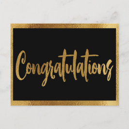 Elegante Imitats Gold Wedding Gratulation Postkarte