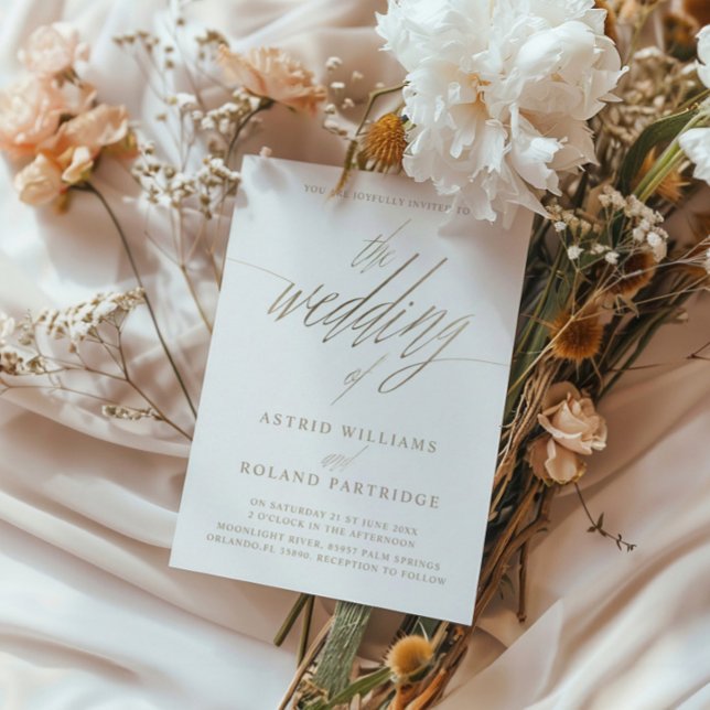 Elegante Imitats Goldkalligrafie die Hochzeit von Einladung (Von Creator hochgeladen)