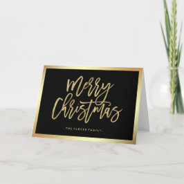 Elegante Imitats Goldtypografie | Frohe Weihnachte Feiertagskarte