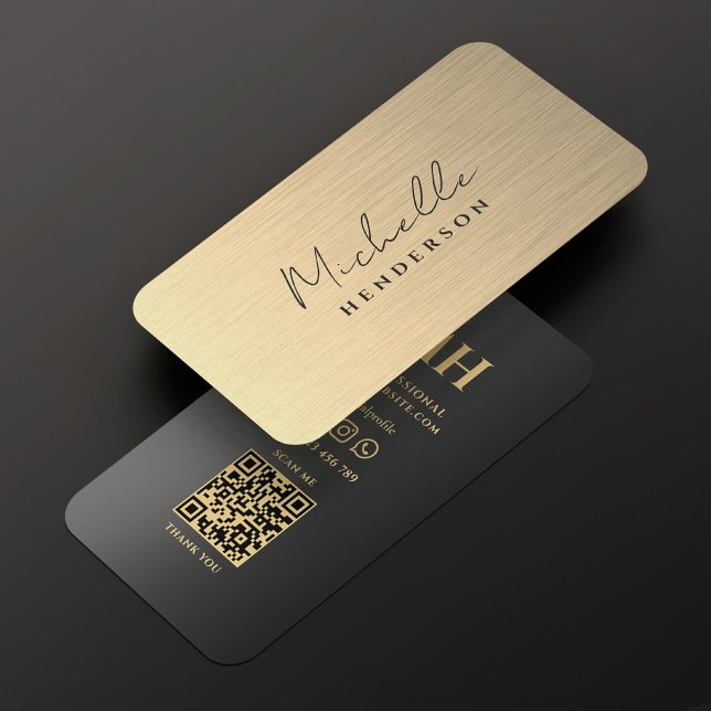 Elegante Imitats Minimalistisch Schwarz Visitenkarte (Elegant Shiny Gold Black Minimalist Modern Business Card
)