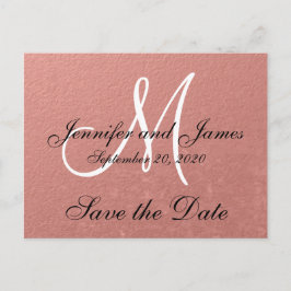 Elegante Imitats Rose Gold Foil Save the Date Ankündigungspostkarte