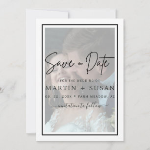 Elegante Imitats Vellum Effekt 2 Foto Frame Weddin Save The Date