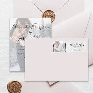 Elegante Imitats Vellum Mr. & Mrs. Foto Wedding La