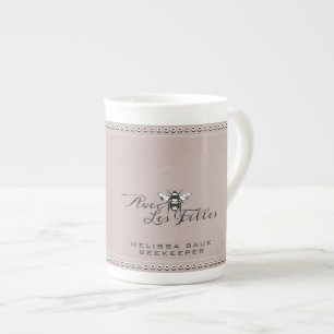 Elegante Imker-Knochenporzellan-Tasse Apiary-Mug V Prozellantasse