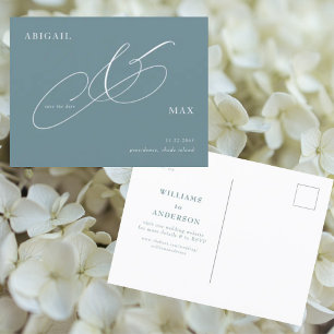 Elegante Immergrün-Hochzeit - Save-the-Date Postkarte