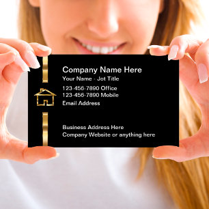 Elegante Immobilien-Home-Logo Visitenkarten Visitenkarte