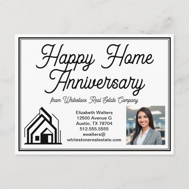 Elegante Immobilienfirma Benutzerdefinierte Logo-V Postkarte (Vorderseite)