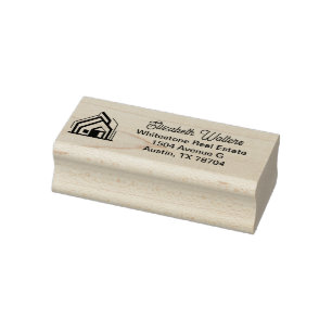 Elegante Immobilienfirma Haus Rücksendeadresse Gummistempel