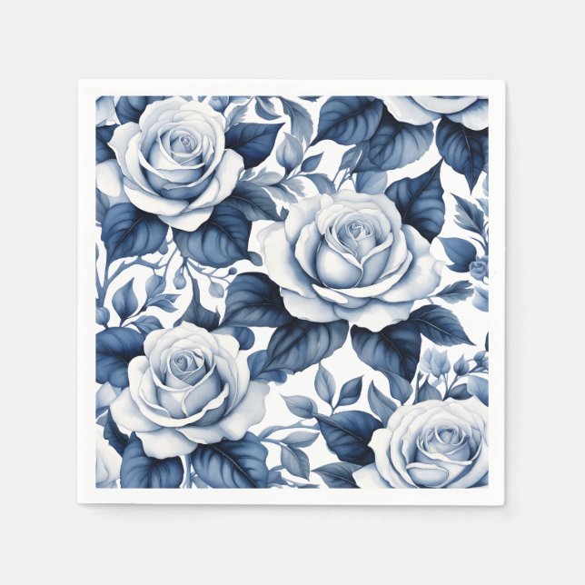 Elegante in Blue Rose Serviette (Vorderseite)