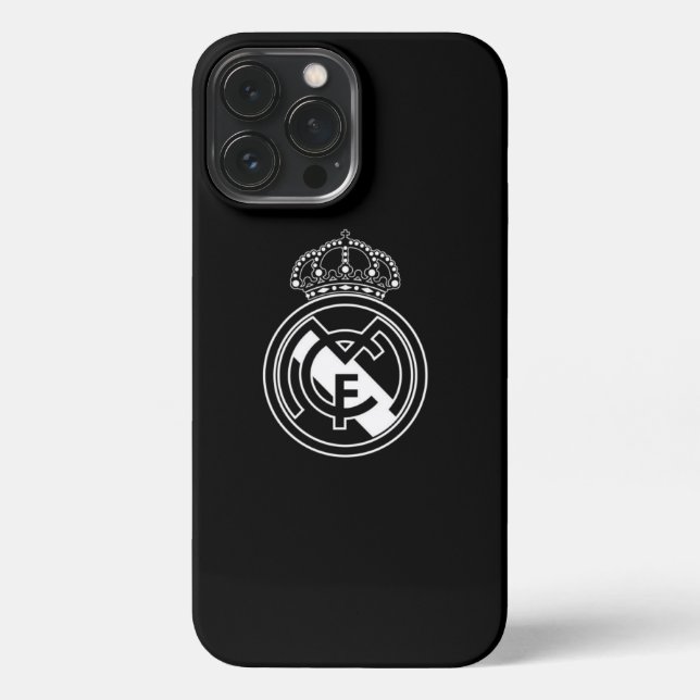 Elegante in Monochrome: Real Madrid B&W Phone Case iPhone Hülle (Rückseite)