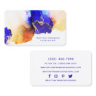 Elegante Indigo Blue Orange Gold Business Card