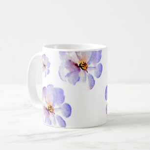 Elegante Indigo-Wasserfarben-Blume Kaffeetasse
