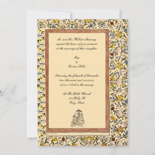 Elegante indische Blumenhochzeit im Vintage-Stil Einladung
