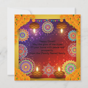 Elegante indische Diwali-Rangoli-Karte Feiertagskarte
