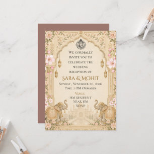 Elegante indische Hochzeitsempfangs-Einladung Einladung