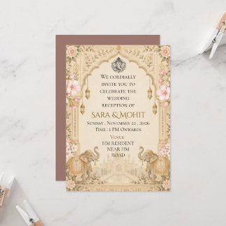 Elegante indische Hochzeitsempfangs-Einladung Einladung