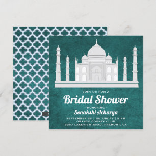 Elegante indische Taj Mahal-Brautparty-Einladung Einladung