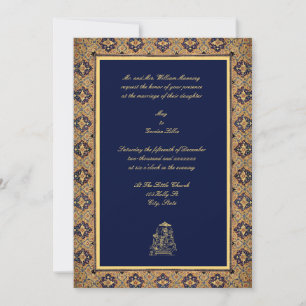 Elegante indische Vintage-Grenze aus dem 17. Jahrh Einladung