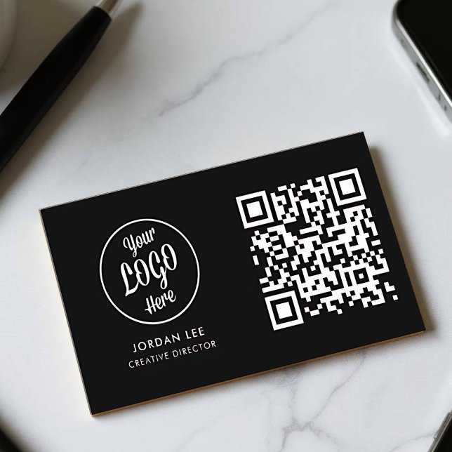 Elegante individuell anpassbare QR Code Business C Visitenkarte (Elegant Business Card - Front)