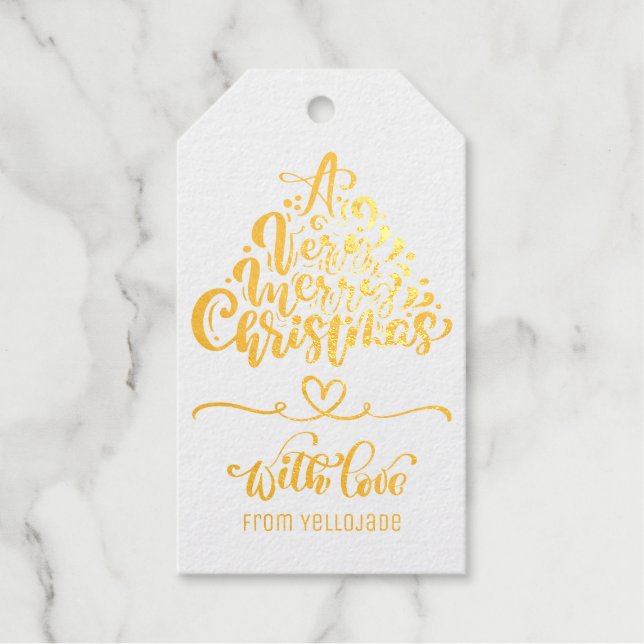 Elegante, individuell anpassbare Weihnachtslieder- Geschenkanhänger (Vorderseite)