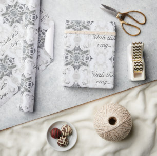Elegante, individuell anpassbare White Lace Weddin Geschenkpapier