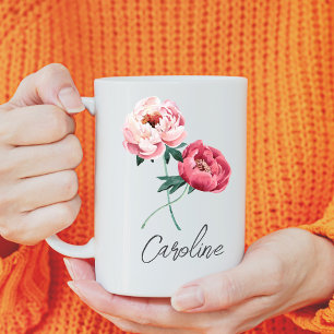 Elegante, individuell gestaltete Peonies Kaffeetasse