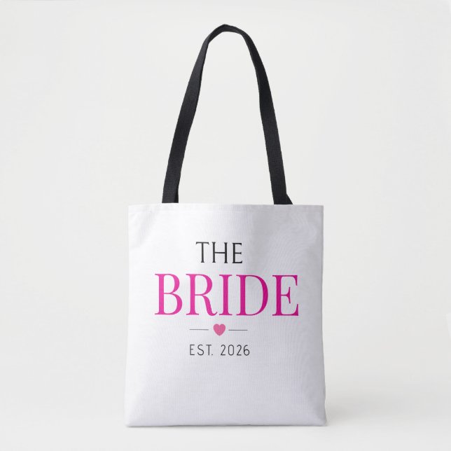 Elegante individuelle Braut-Tasche mit Datum (Vorderseite)