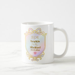 Elegante individuelle goldene Hochzeitsinitialen M Kaffeetasse