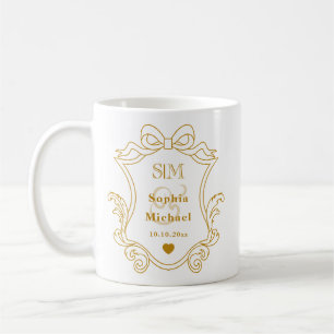 Elegante individuelle goldene Hochzeitsinitialen M Kaffeetasse