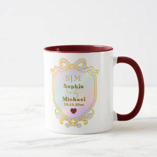 Elegante individuelle goldene Hochzeitsinitialen-M Tasse