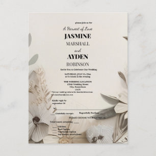 Elegante individuelle Hochzeitseinladungen Feiertagspostkarte