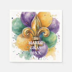 Elegante individuelle Mardi-Gras-Farben Serviette