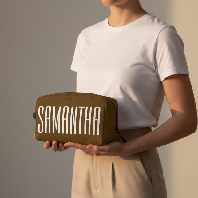 Elegante, individuelle Monogramm-Kosmetiktasche fü Waschbeutel (Personalized Makeup Bag with Name – Custom Cosmetic Bag Gift for Women, Bridesmaids, Mom, or Friends)