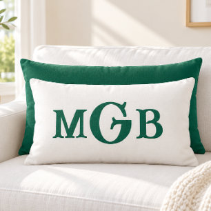 Elegante individuelle Monogramm-Weiß-Wurfdecke Lendenkissen