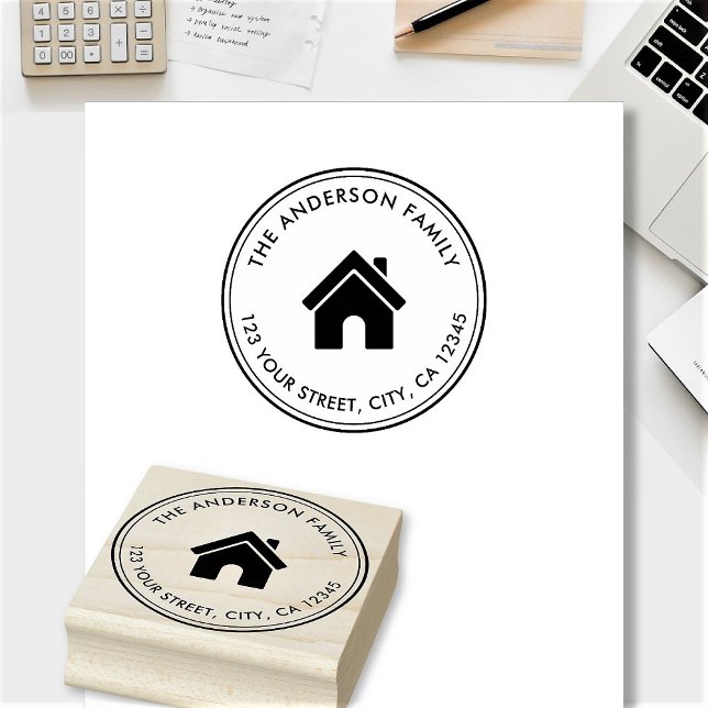 Elegante Individuelle Name Logo-Rücksendeadresse Gummistempel (Von Creator hochgeladen)