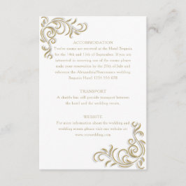 Elegante Informationen über Goldene Scrollgast Begleitkarte