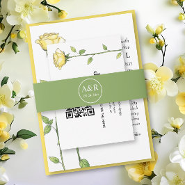 Elegante Initialen einfache grüne Hochzeit Einladungsbanderole