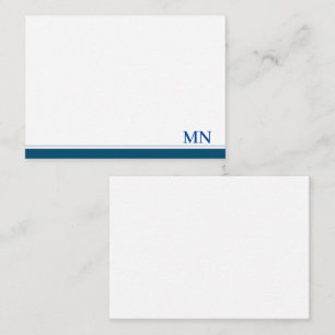 Elegante Initialen Monogramm Navy Blau Rand Mitteilungskarte