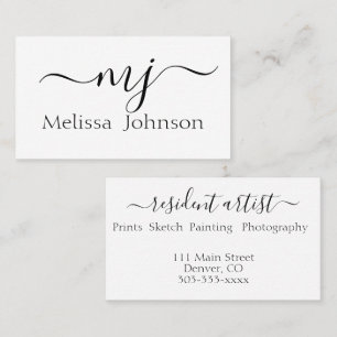 Elegante Initialen Visitenkarte