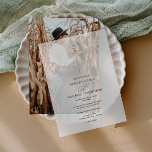 Elegante Initials Black Modern Chic Wedding