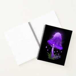 Elegante Inky Cap glühende Lila Pilzspirale Notizbuch
