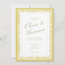 Elegante Insel-Zitrus-Hochzeitseinladung