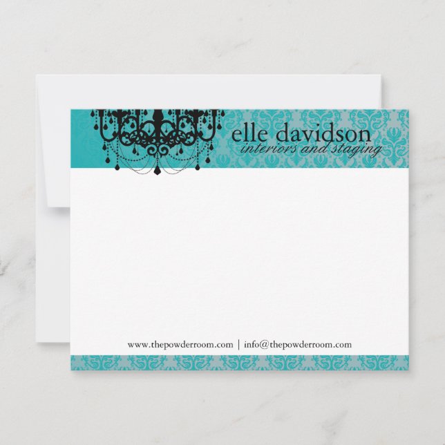 Elegante Interieur Designer-Notecards Mitteilungskarte (Vorderseite)